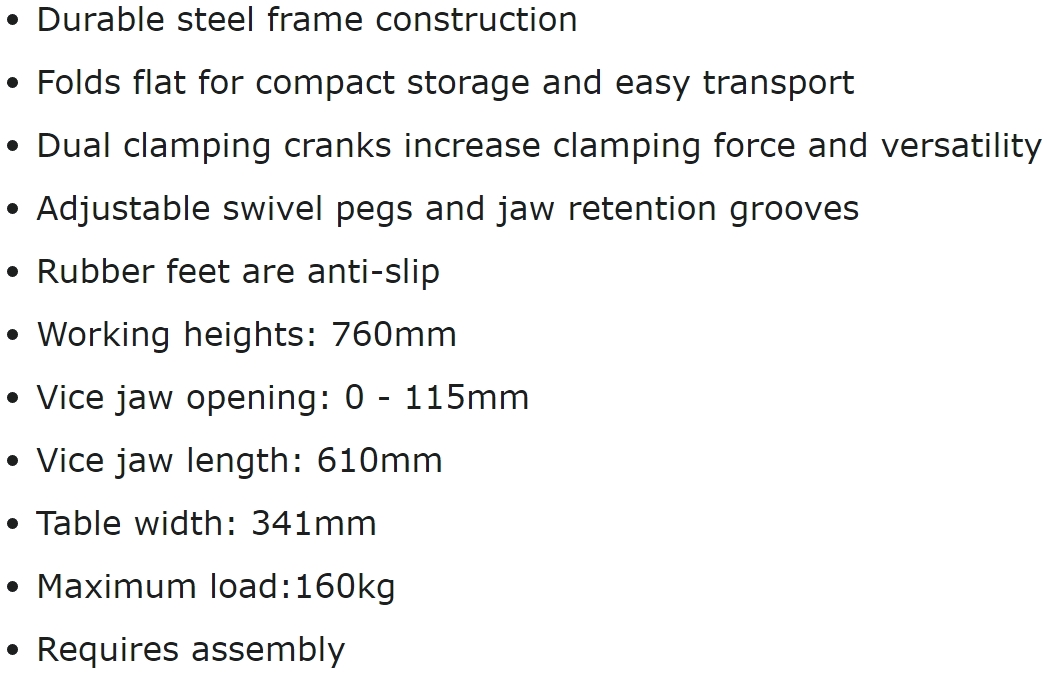 שולחן עבודה מתקפל נייד בלק אנד דקר BLACK & DECKER WM301 WM301-XJ TEXT